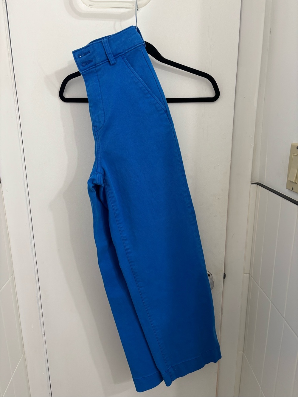 Everlane Bright Blue High Waist, Wide Leg Jean
